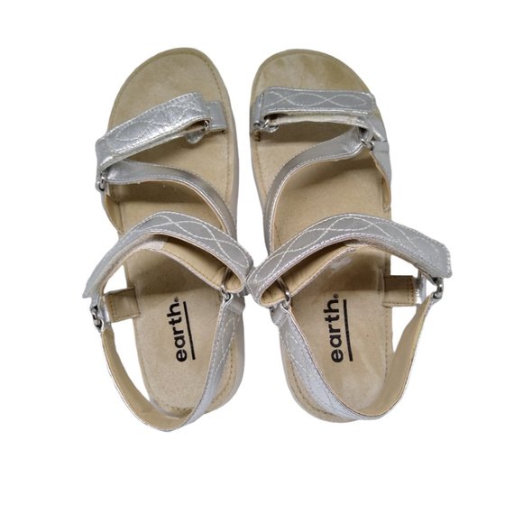 Earth Leather Sport Sandals - Sylt Saba 8.5 Light Silver - Picture 6 of 7